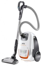 AEG UltraSilencer AUS8230 Staubsauger mit Beutel EEK A (700 Watt, inkl. Mini-Turbo- und Hartbodendüse, 12 m Aktionsradius, waschbarer Allergy Plus Filter) weiß -