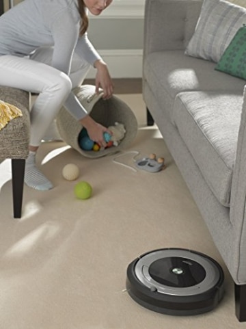 iRobot Roomba 680 Staubsaugroboter (hohe Reinigungsleistung mit Dirt Detect, für alle Böden, geeignet bei Tierhaaren, Reinigung nach Zeitplan) grau - 