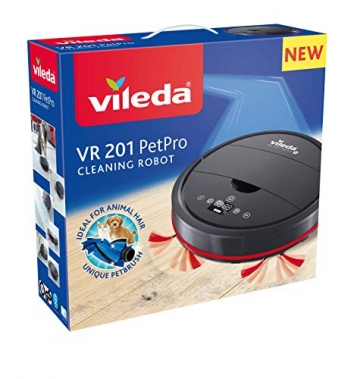 Vileda VR 201 PetPro Saugroboter (optimiert für Tierhaare, 90 Minuten Laufzeit, 32 x 8 cm) dunkelgrau - 3
