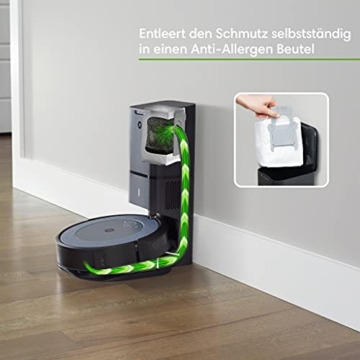 iRobot Roomba i455840 verbundener Saugroboter mit Kartierung und automatischer Absaugstation - Für alle Böden - Ideal für Haustiere - Individuelle Anpassung - 20% zusätzliche Akkulaufzeit - 3