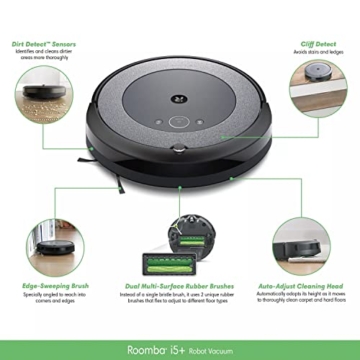 iRobot® Roomba® i565240 WLAN-fähiger Saugroboter mit intelligenter Raumplanung - Reinigung nach Raum mit automatischer Absaugstation - Zwei Gummibürsten für alle Böden - Ideal bei Haustieren - 2